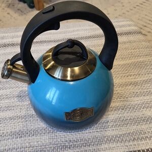 Luxgrace Tea Kettle -3.0 Q Turquoise/Blue stovetop Whistling Stainless Steel